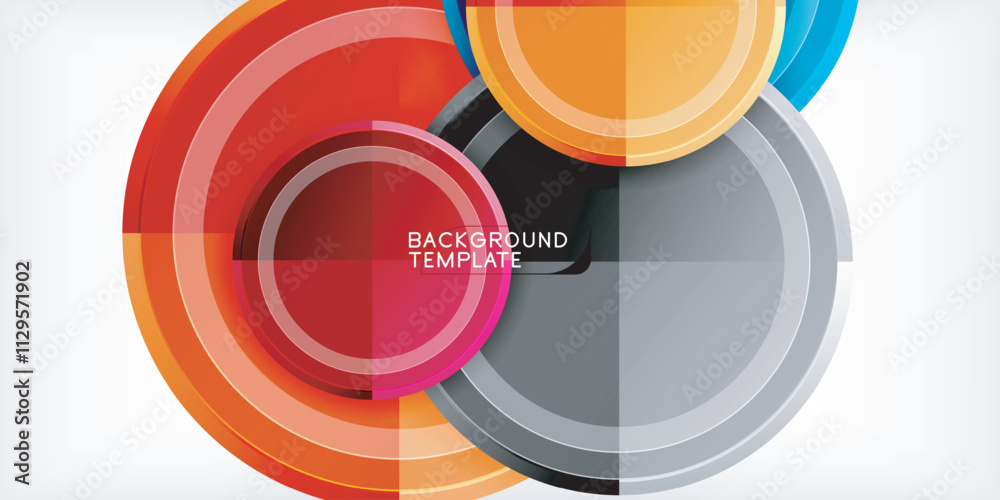 Poster Minimal geometric abstract background. Circle triangle design