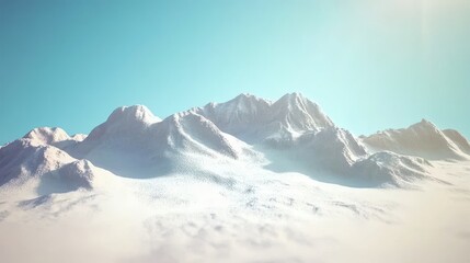 Obraz premium A serene mountain landscape under a clear blue sky, evoking tranquility and nature's beauty.