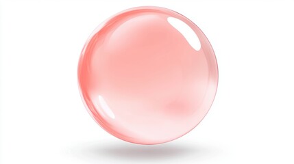 Fototapeta premium Elegant illustration of glowing pink bubbles floating delicately on a white background. Perfect for beauty, skincare, or minimalist designs with a soft, luxurious aesthetic.