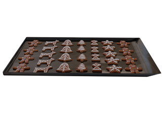 3D rendered Christmas cookies isolated on transparent background