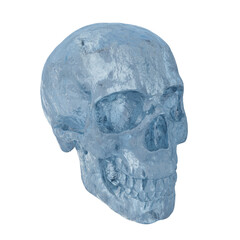 3D rendered fantasy ice skull isolated on transparent background