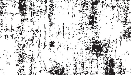 Grunge background. Black and white vector. Abstract texture of dust, dirt, stains. Grunge overlay layer. Distressed texture. Rough, scratch, splatter grunge pattern.
