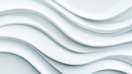 A detailed composition of overlapping white wavy layers resembling snowdrifts or textured surfaces, creating a serene and abstract visual with soft shadows and smooth gradients for a modern aesthetic.
