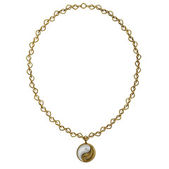 3d rendered Ying and yang necklce isolated on transparent background