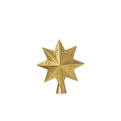 Obraz premium Elegant star shaped tree topper with matte gold finish on white surface