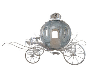 3D rendered fantasy frozen carriage isolated on transparent background 