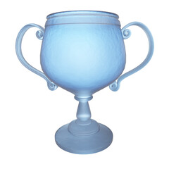 3D rendered fantasy frozen goblet isolated on transparent background