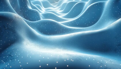 A blue wave with snowflakes on it