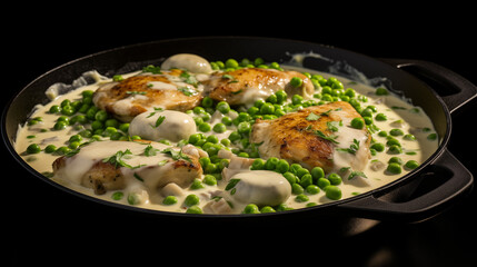 Creamy One-Pot Skinless Chicken with Peas