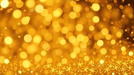 Vector illustration of sparkling gold glitter particles on a dark background, decoration, particles, backdrop