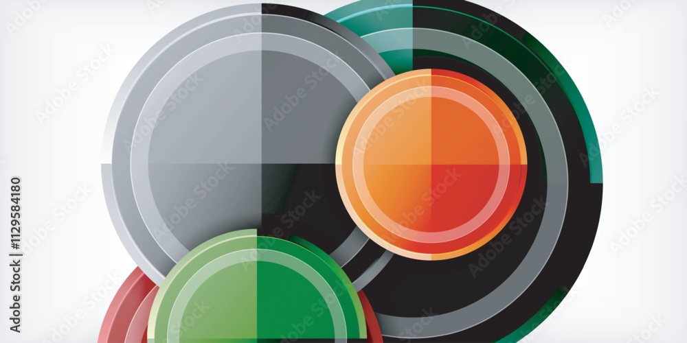Poster geometric design abstract background - circles