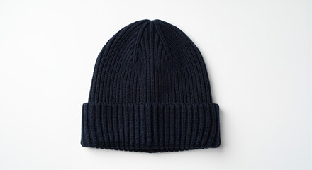 Knit beanie and knit hat winter accessory classic style on white background