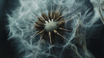 Fototapeta premium Dandelion Seed Head Close Up Detailed View