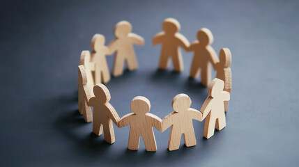 Group of people holding hands, support circle concept