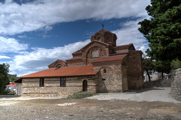 Church of Holy Mother of God Peribleptos, Saint Bogorodica Perivlepta, old town of Ohrid. Saints Constantine and Helen church ortodox. St Kliment, Macedonia.
