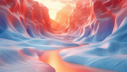 A beautiful landscape with a river running through it