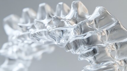 Close-Up of a Transparent Plastic Model of a Spine Structure