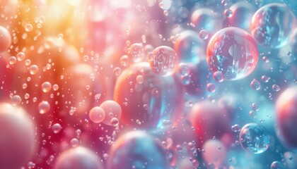 A colorful background of bubbles with a bright orange and pink hue