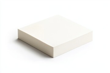 Fototapeta premium Stack of white sticky note pads with clean edges, isolated on white background