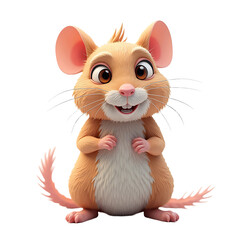 A 3D Close-Up of a Rodent, Transparent Background