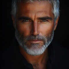 Fototapeta premium Stunning high resolution photos of a mature charming man who has charisma - it's something like brightness, charm. He is not like others with his brightness. Art session