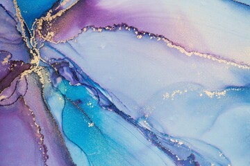 Fototapeta premium Original artwork photo of marble ink abstract art. High resolution photograph from exemplary original painting. Abstract painting was painted on HQ paper texture to create smooth marbling pattern.