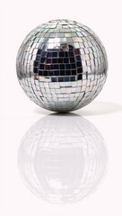Isolated disco ball against white background