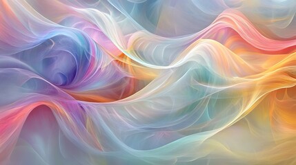 Abstract Pastel Waves of Color and Light