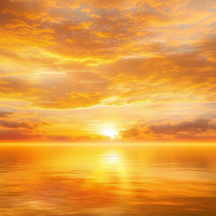 Obraz premium Close-up of a sunrise, warm orange and yellow tones spreading across the horizon