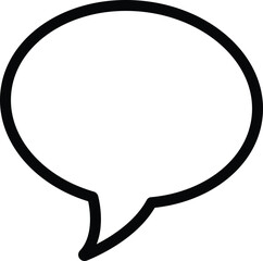 Elegant Speech Bubble Line Art for User Interfaces