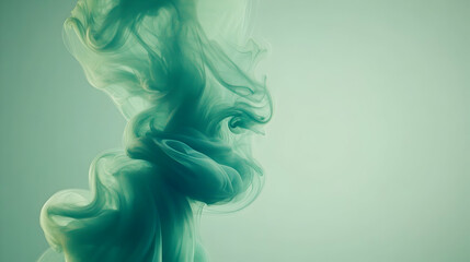 Fototapeta premium Abstract swirling teal ink in water.