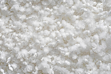 abstract white fluffy textile background in the interior