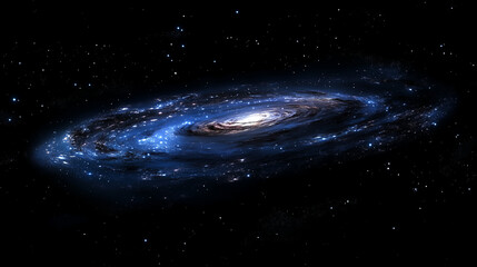 View of the cosmos with a detailed spiral galaxy at the center