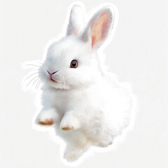 white rabbit on white
