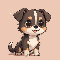 Cute Chibi Dog AI Generated – Adorable Cartoon Puppy on Pastel Background. An adorable AI-generated chibi dog illustration featuring a cute cartoon-style puppy.