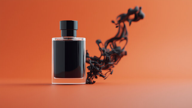 A bottle with a fluid ink inside, the bottle is closed with a lid