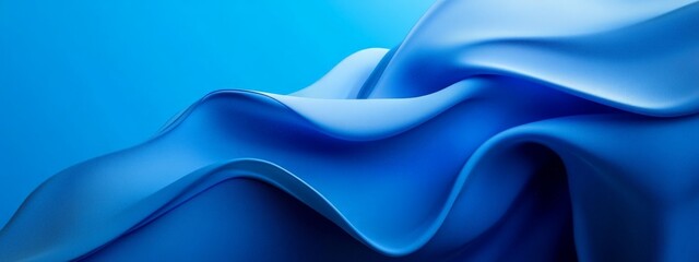 Obraz premium Smooth Blue Gradient Background with Soft Waves and Fluid Curve