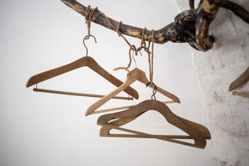 Obraz premium Empty Clothe hang on a wardrobe