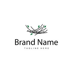 Fototapeta premium Bird's Nest Logo, Simple Bird House Illustration Templet Design Vector