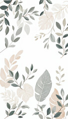 Neutral Watercolor Leaves Creating a Minimalist Organic Background