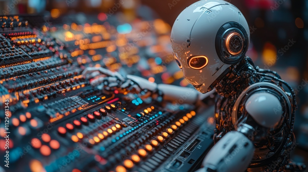Poster ai-powered robot automating onboarding processes at a technology company in 2023