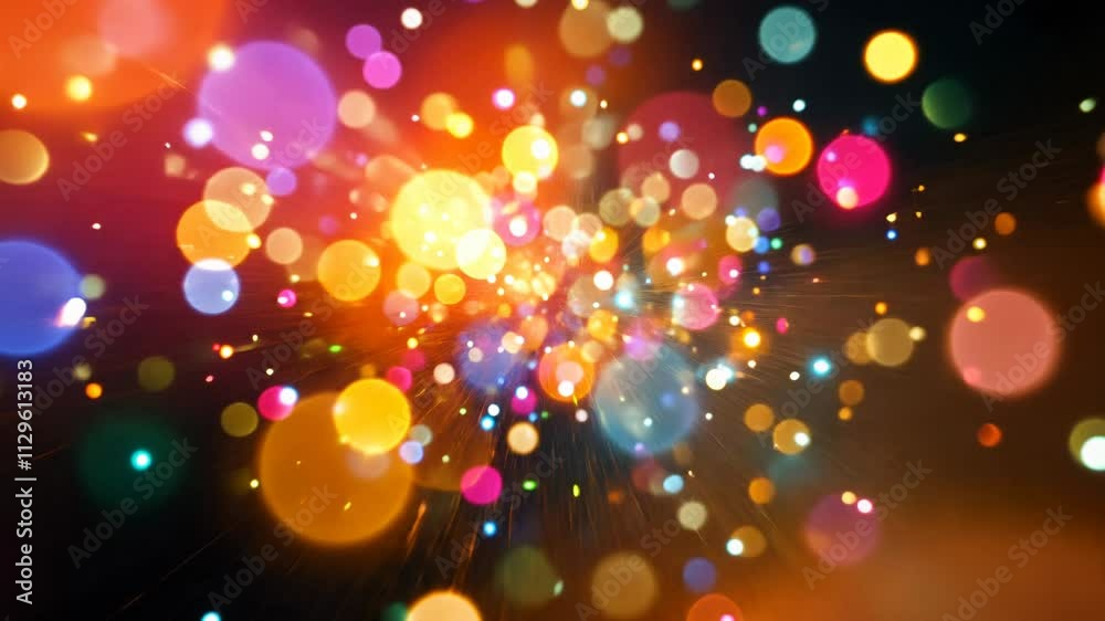 Poster colorful bokeh lights abstract background