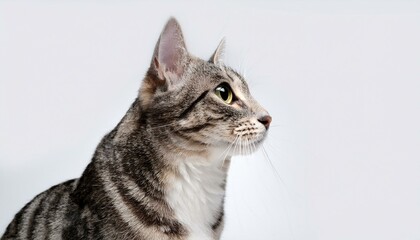 Obraz premium grey and white tabby cat, AI generated