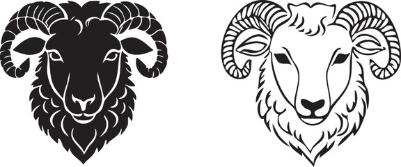 Rustic Animal Graphics: Sheep Silhouette
