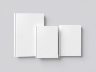 Book cover mockup featuring three different size options on a white background, graphic, sizes, book