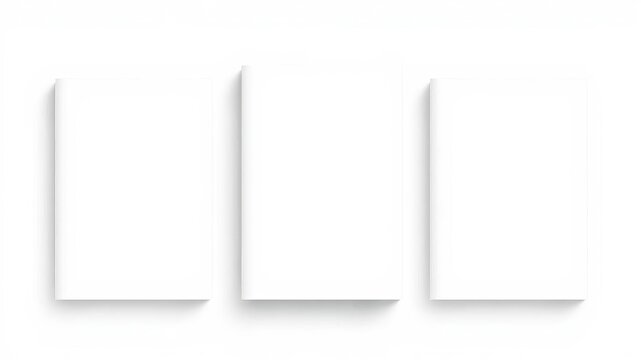 Book cover mockup in three sizes with blank space for design customization, book cover, illustration