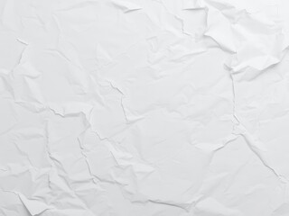 Obraz premium Crumpled white paper texture background with creases and folds for design projects, texture, background