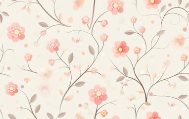 Retro style floral texture art background