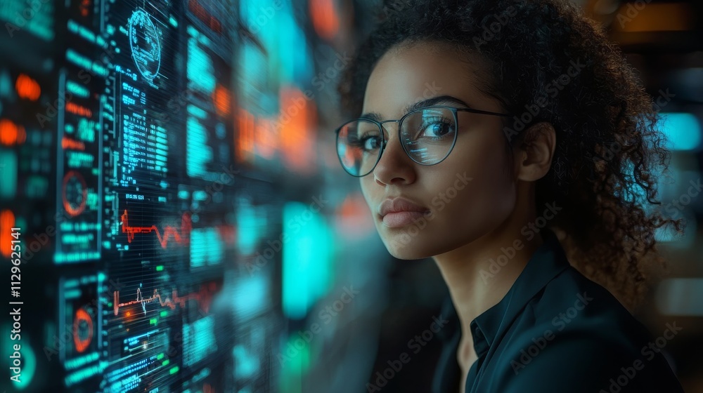 Poster ai automating complex scheduling tasks in a high-tech control room at night