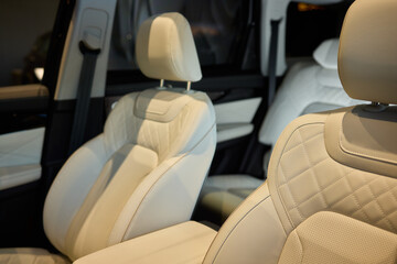 Discover the Stylish Car Interior with Premium Leather Seats for elegance and comfort